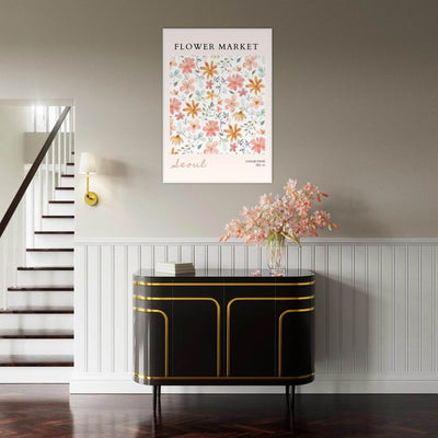Seoul Flower Market Framed Poster – Delicate Watercolor Blooms & Botanical Art Print | Ready-to-Hang - Vibrantwalls