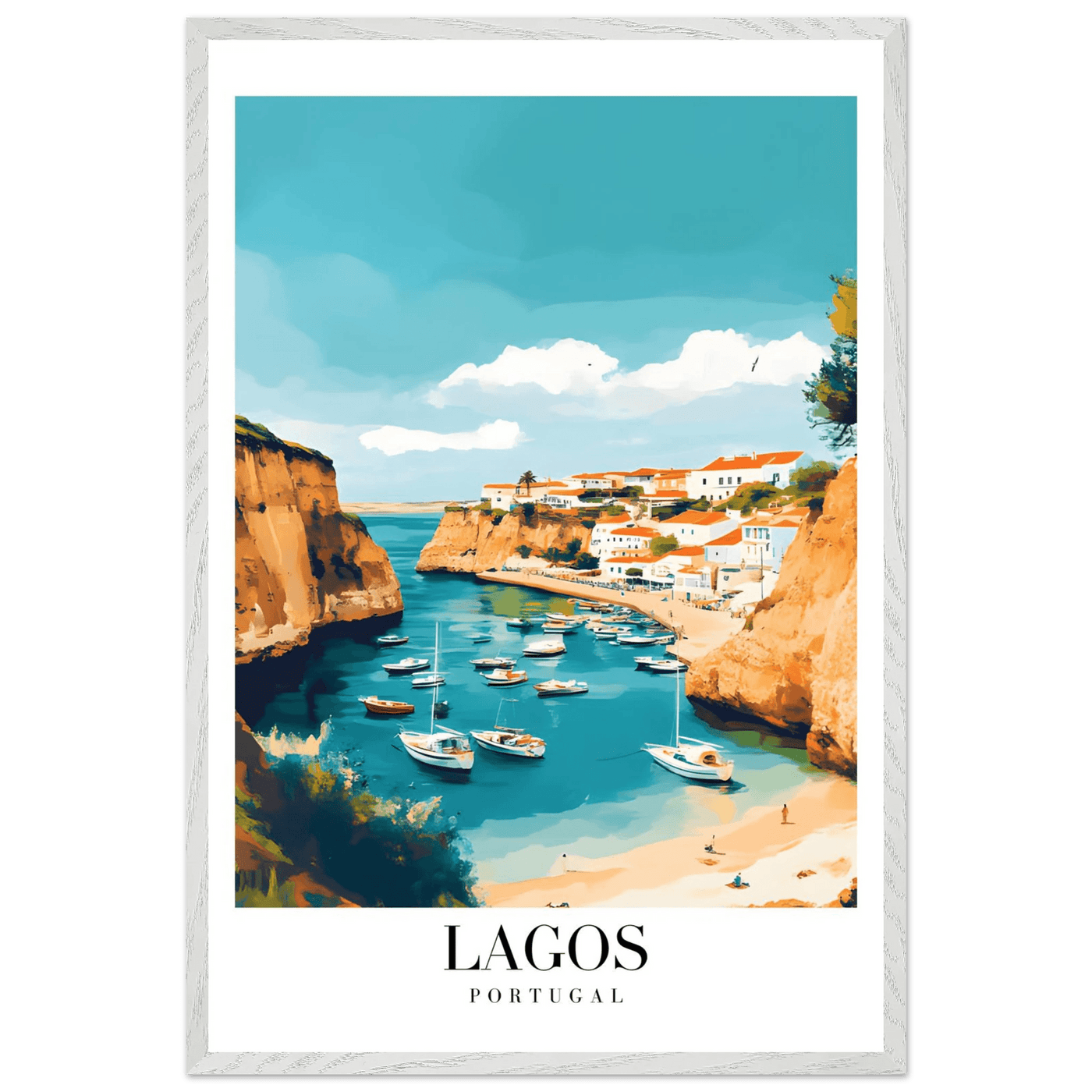 Lagos Portugal Framed Poster – Coastal Charm Travel Art with Wooden Frame - Vibrantwalls