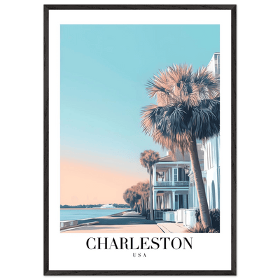 Charleston USA Framed Poster – Coastal Charm & Vintage Travel Art with Wooden Frame - Vibrantwalls