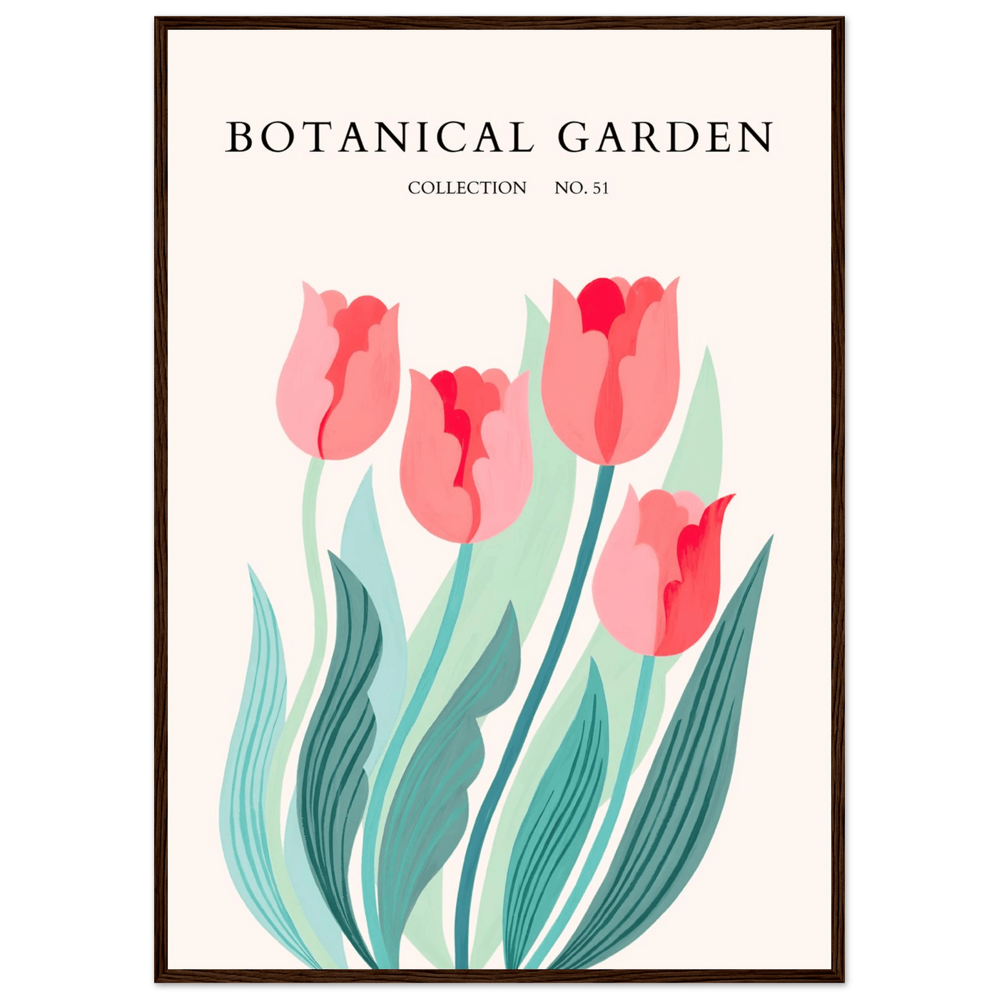 Botanical Garden Tulip Framed Poster – Pastel Florals & Nature Art Prints | Ready-to-Hang Wall Decor - Vibrantwalls