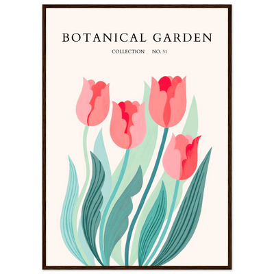 Botanical Garden Tulip Framed Poster – Pastel Florals & Nature Art Prints | Ready-to-Hang Wall Decor - Vibrantwalls
