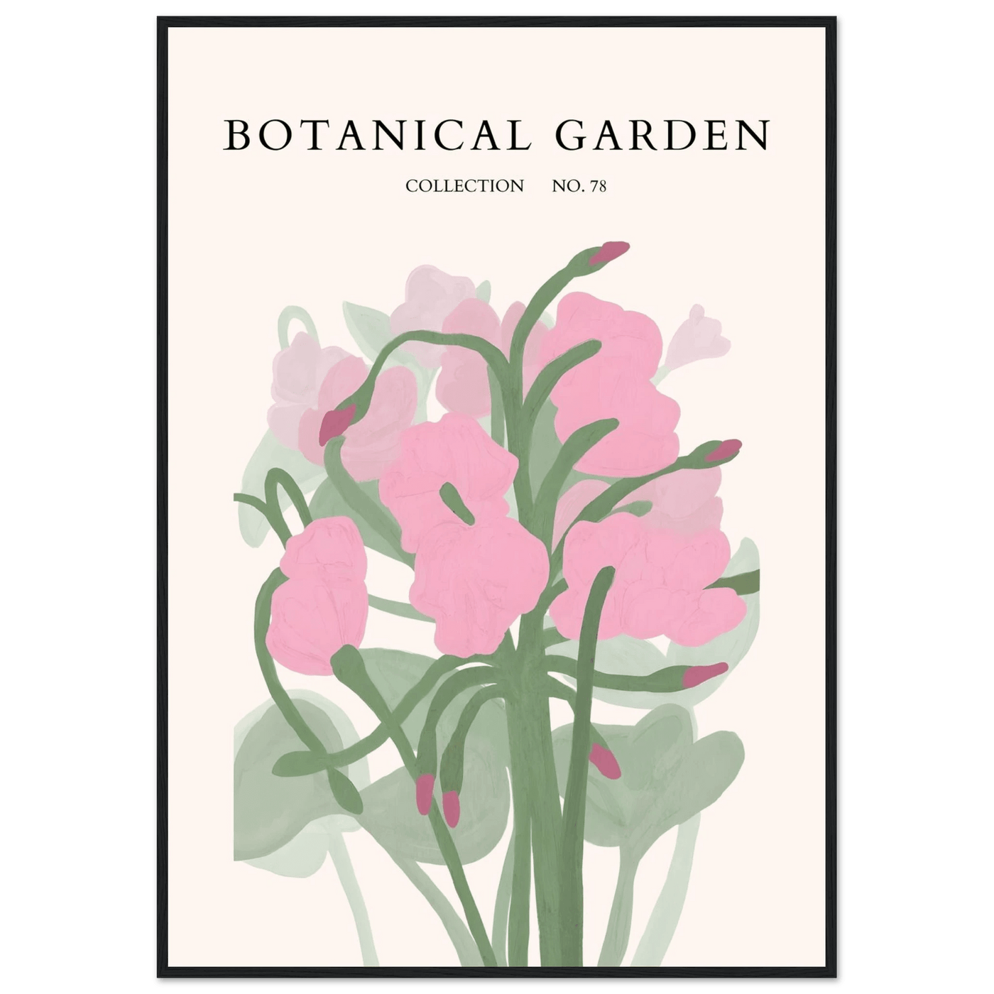 Botanical Garden Collection No. 78 Framed Poster – Blush Pink & Sage Green Floral Art Print | Ready-to-Hang - Vibrantwalls