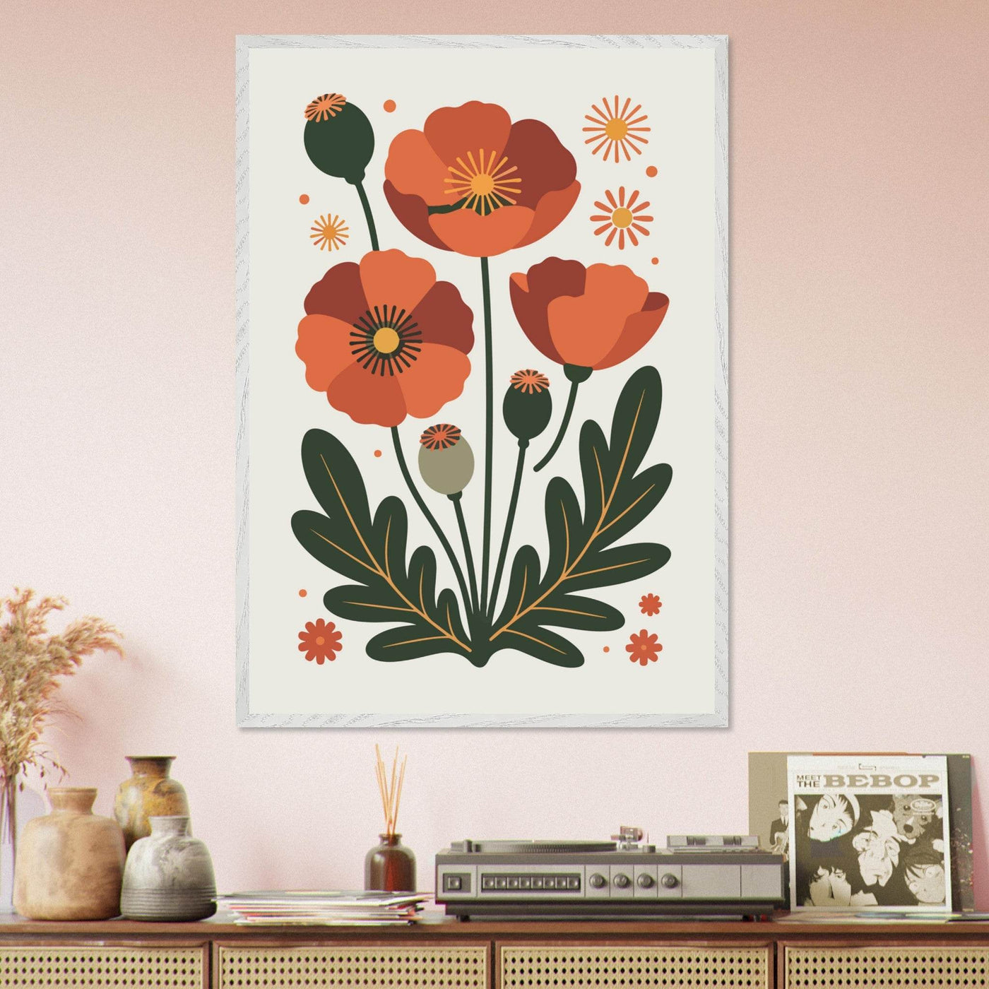 Abstract Floral Bloom Terracotta Earth Tones - Vibrantwalls