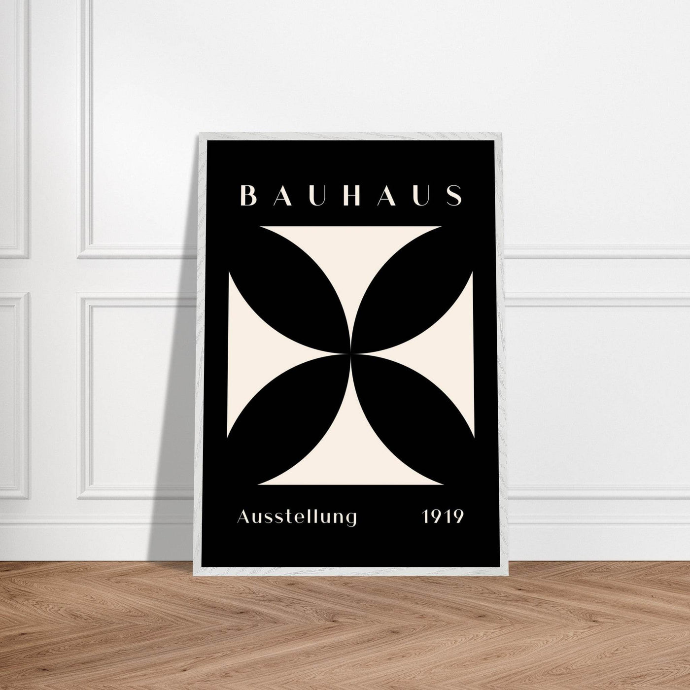 Bauhaus Ausstellung 1919 Black & Cream Minimalist - Vibrantwalls