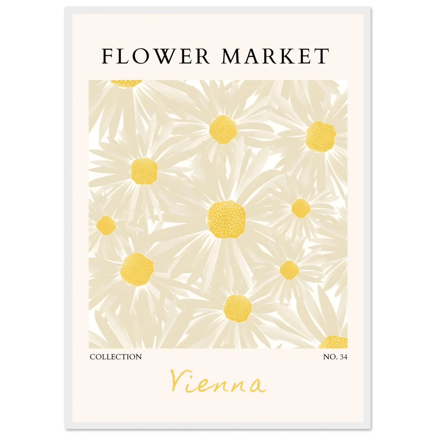 Flower Market Vienna Collection Framed Poster – Daisy Bloom Art Print | Ready-to-Hang Floral Decor - Vibrantwalls