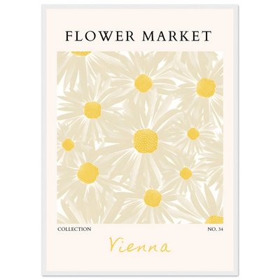 Flower Market Vienna Collection Framed Poster – Daisy Bloom Art Print | Ready-to-Hang Floral Decor - Vibrantwalls