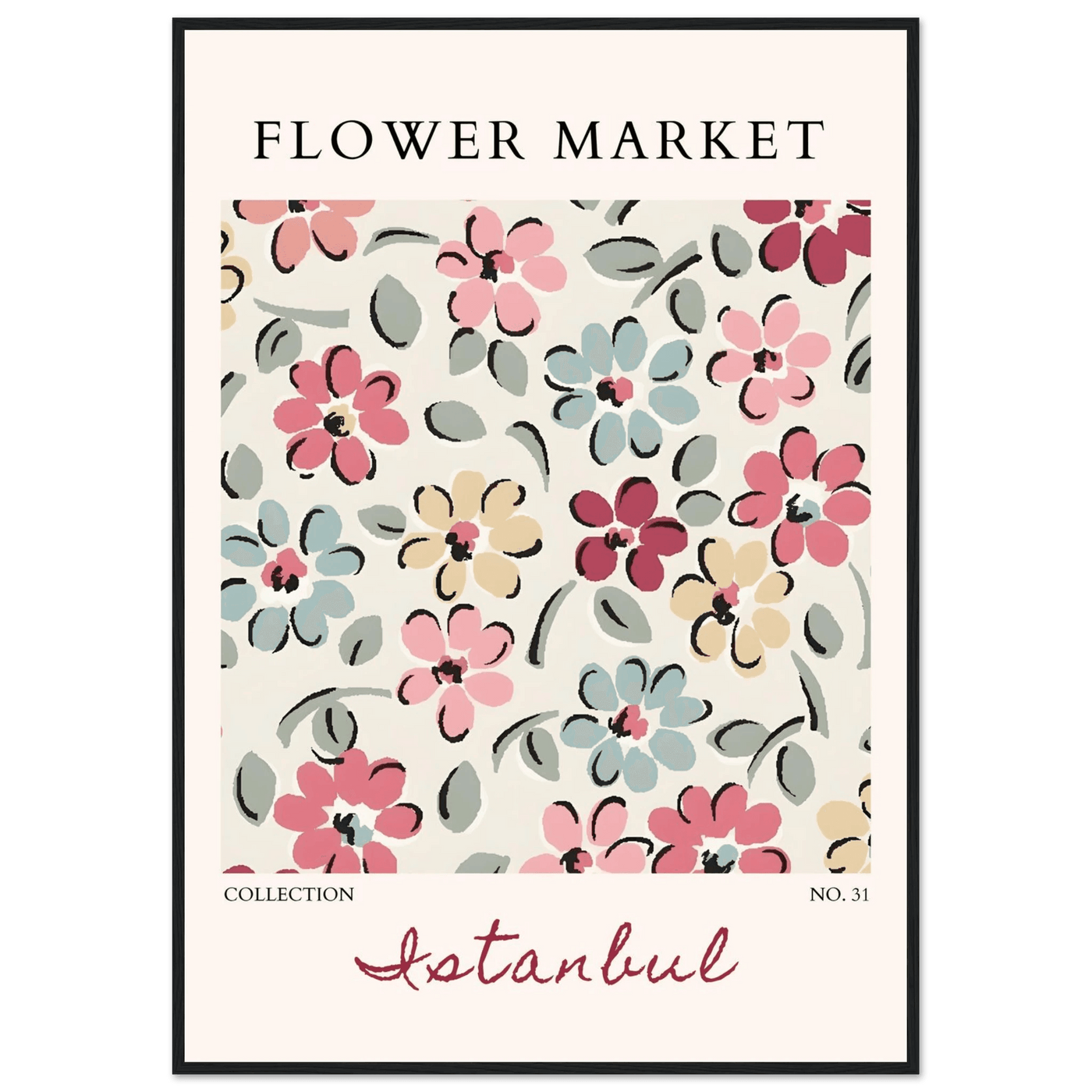 Flower Market Istanbul Art Print – Vibrant Floral Abstract Framed Poster | Ready-to-Hang Decor - Vibrantwalls