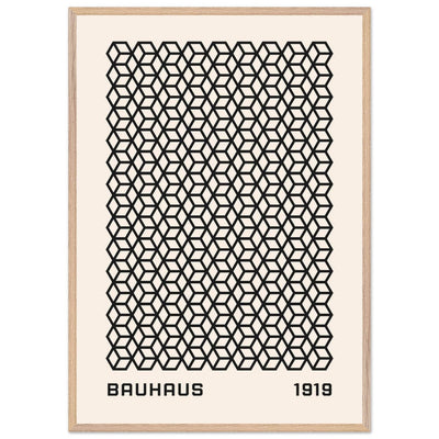 Bauhaus 1919 Geometric Cube Pattern Art Print – Modern Minimalist Framed Poster in Multiple Sizes - Vibrantwalls