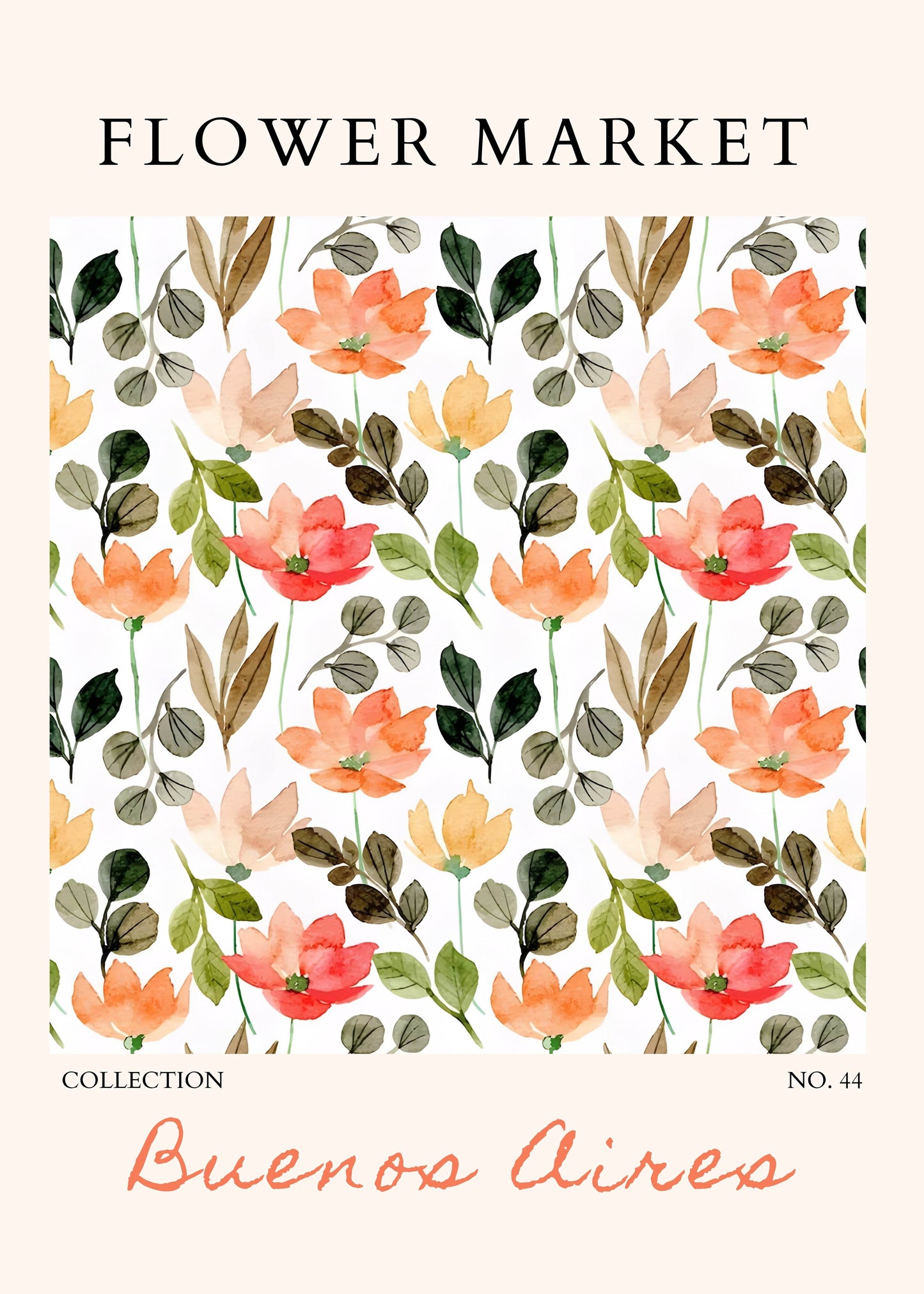 Buenos Aires Flower Market Vibrant Watercolor - Wall Art - Vibrantwalls