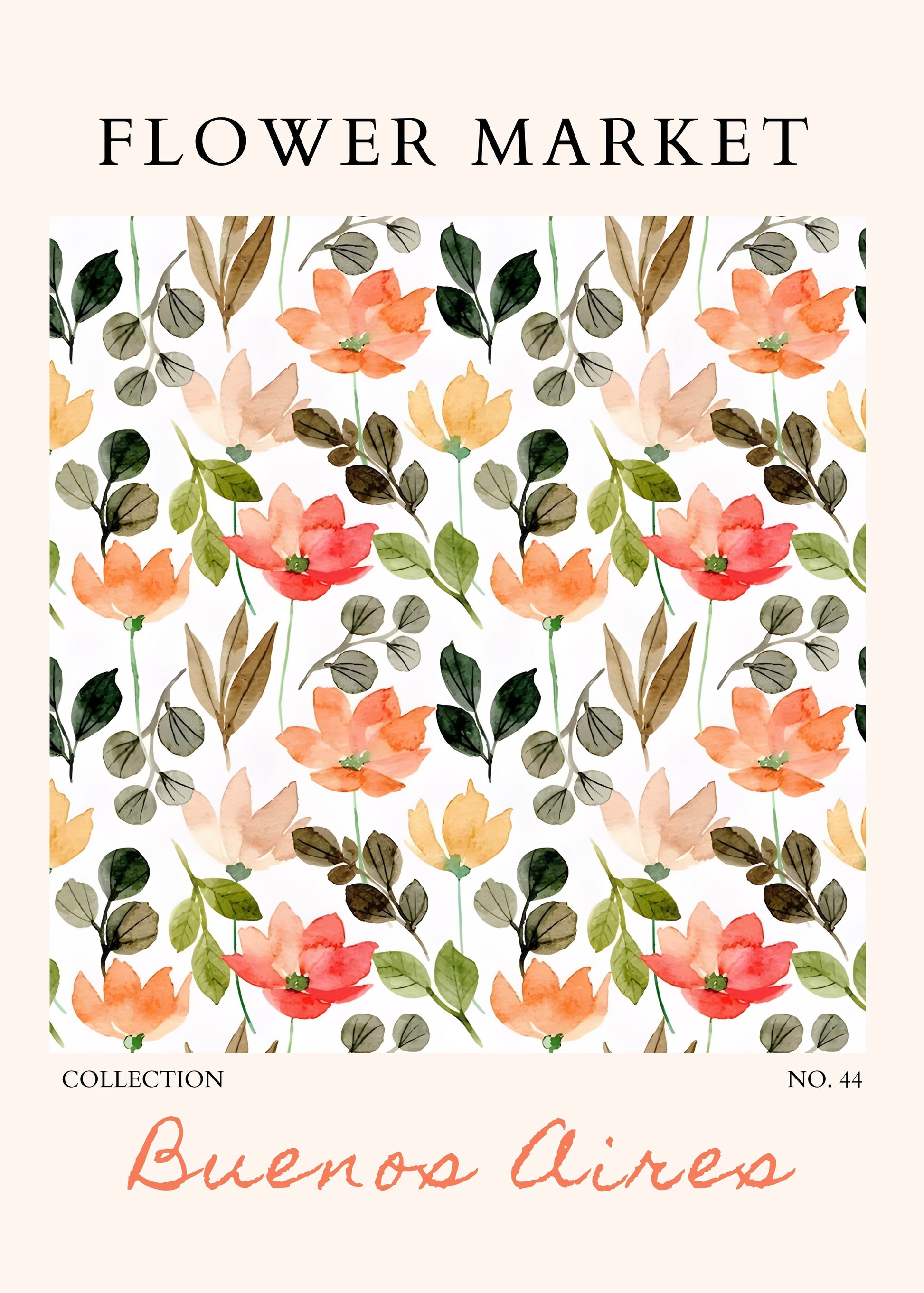 Buenos Aires Flower Market Vibrant Watercolor - Wall Art - Vibrantwalls