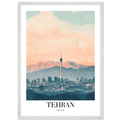 Tehran Iran Framed Poster – Serene Cityscape Wall Art with Customizable Wooden Frame & Sizes - Vibrantwalls