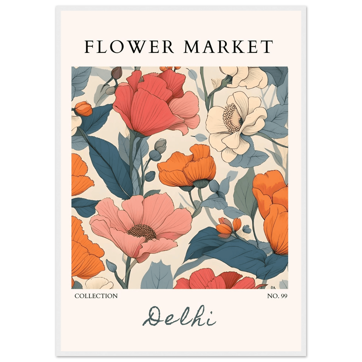 Flower Market Delhi Framed Art Print – Vibrant Botanical & Nature Posters | Ready-to-Hang in Multiple Sizes - Vibrantwalls