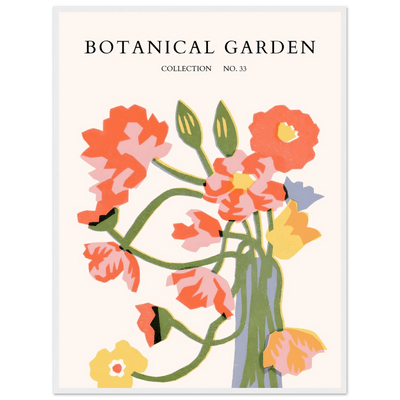 Botanical Garden Framed Poster - Abstract Floral Art Print | Warm Hues & Nature-Inspired Decor - Vibrantwalls