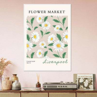 Charming Daisy Field Framed Poster – Botanical 'Flower Market' Art Print | Ready-to-Hang in Your Choice of Frame - Vibrantwalls