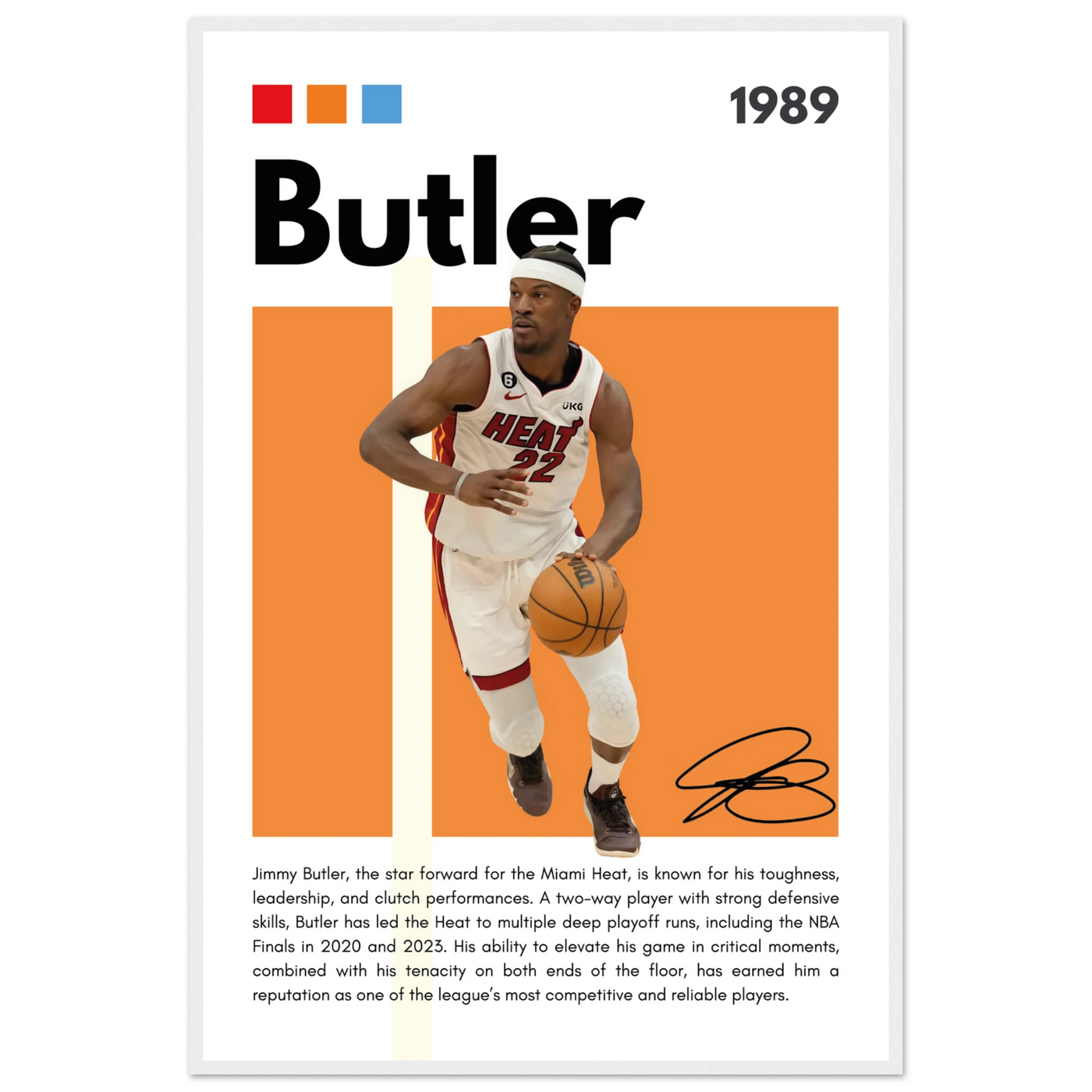 Jimmy Butler Heat Culture Miami Framed Poster 60x90 cm 24x36″ White frame Vibrantwalls