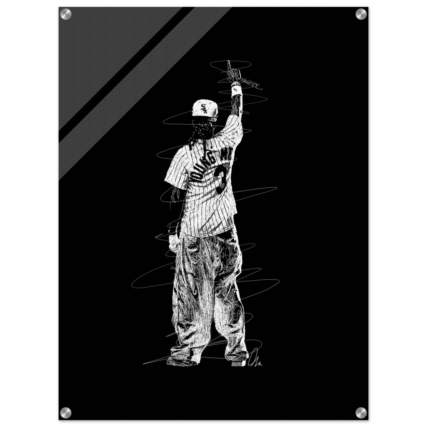 Iconic McGregor Black & White Sketch Acrylic Print – Modern Sports Art in Multiple Sizes - Vibrantwalls