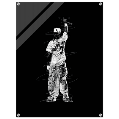 Iconic McGregor Black & White Sketch Acrylic Print – Modern Sports Art in Multiple Sizes - Vibrantwalls