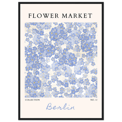 Forget-Me-Not Bloom Framed Poster – Gentle Blue Floral Art Print | Berlin Collection | Ready-to-Hang Wall Art - Vibrantwalls