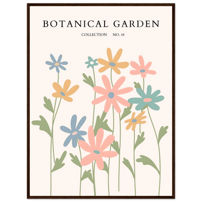 Botanical Garden Framed Poster – Whimsical Pastel Floral Art Print | Ready-to-Hang Wall Decor - Vibrantwalls