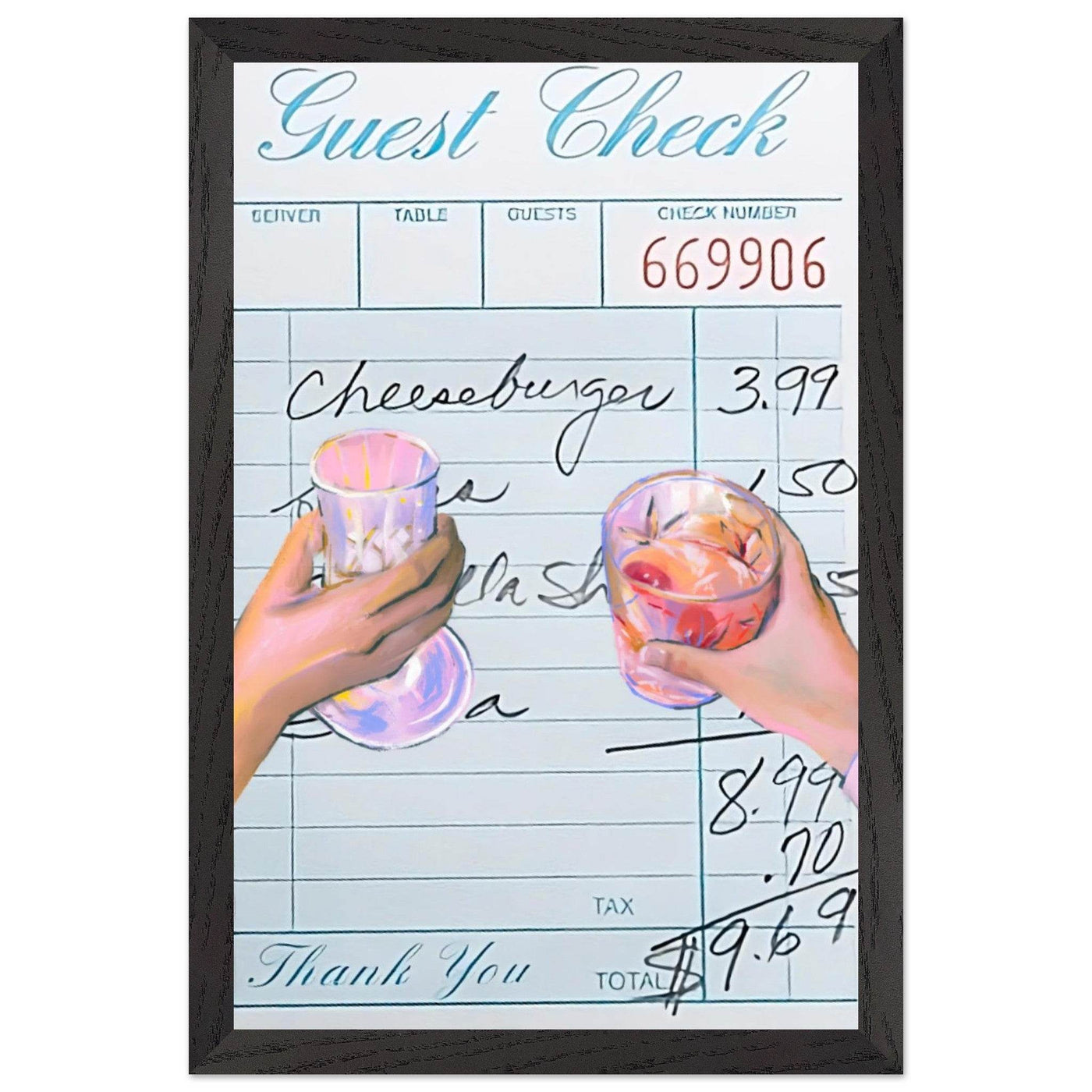 Retro Bar Tab Art - Vibrantwalls