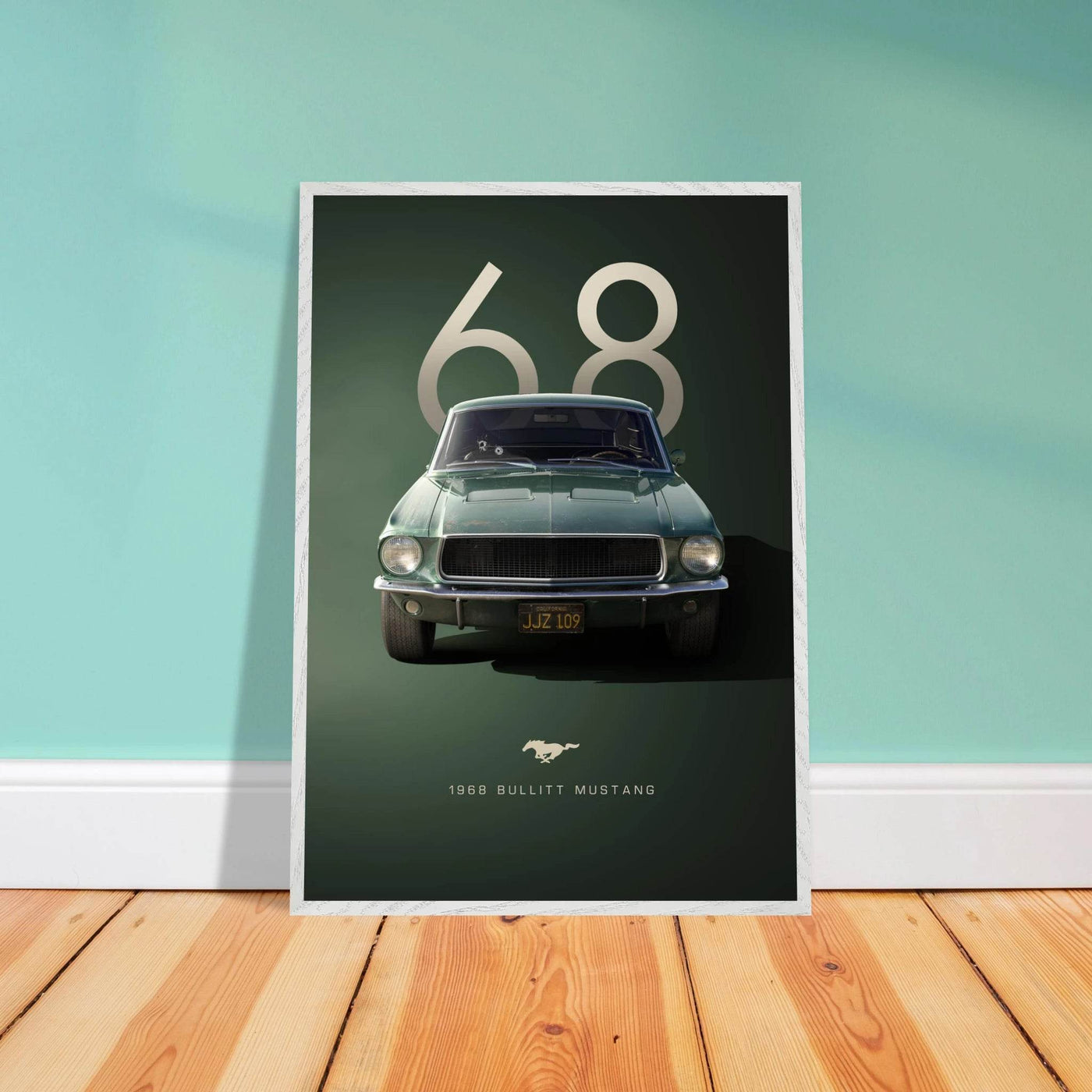 1968 Bullitt Mustang GT - 50th Anniversary Framed Poster | Iconic Automotive Art, Ready-to-Hang - Vibrantwalls