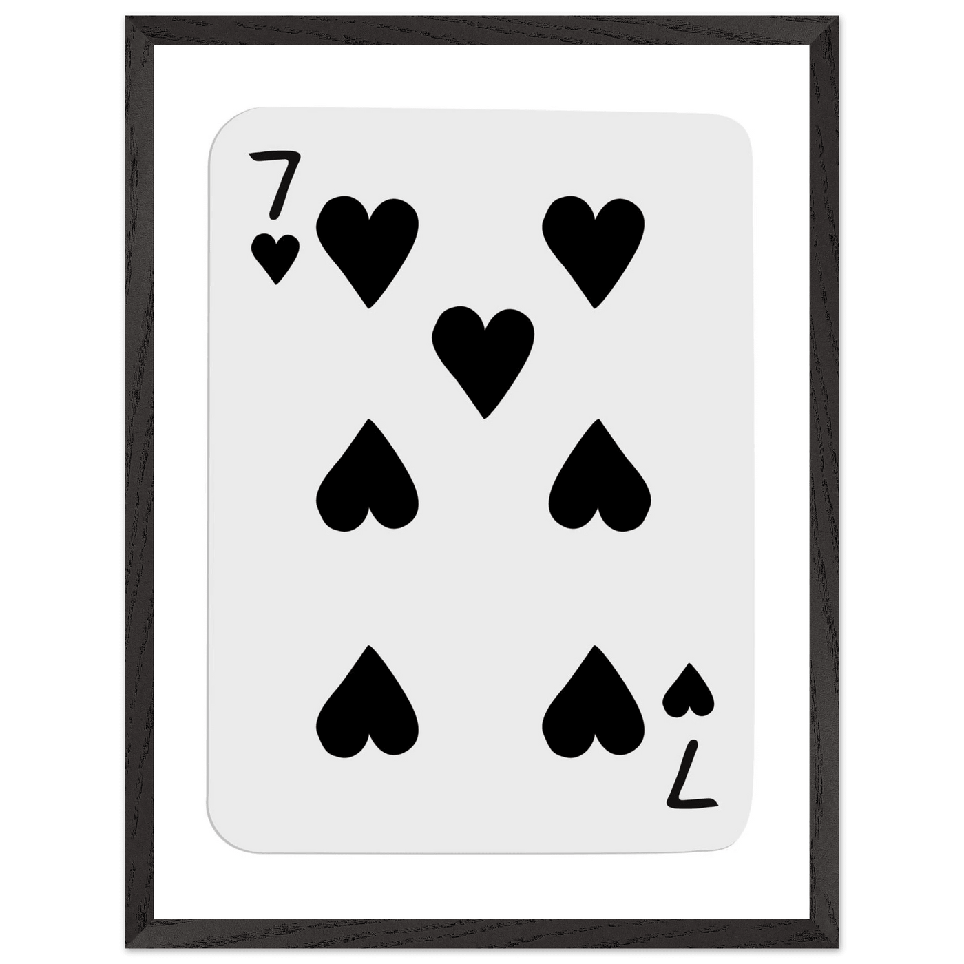 Seven of Spades Poker Card Print - Mounted & Framed Wall Art, Eco-Friendly Wood Frame in Multiple Finishes - Vibrantwalls