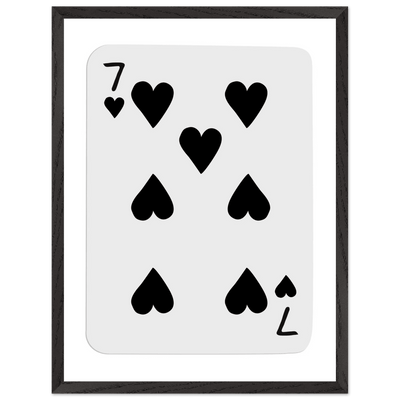 Seven of Spades Poker Card Print - Mounted & Framed Wall Art, Eco-Friendly Wood Frame in Multiple Finishes - Vibrantwalls