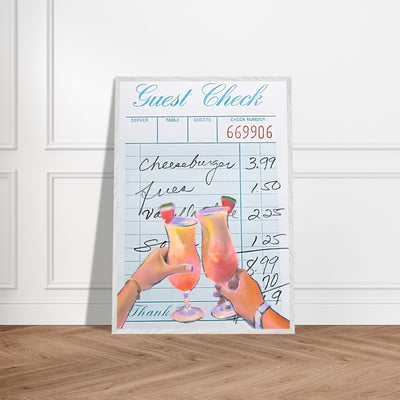 Retro Diner Cocktail "Guest Check" Vibrantwalls