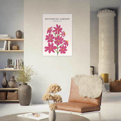 Vibrant Botanical Garden Framed Poster – Pink Cosmos & Abstract Floral Art Print | Ready-to-Hang in Various Sizes - Vibrantwalls