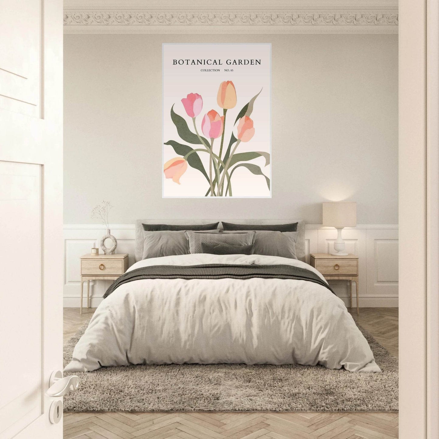 Botanical Garden Framed Posters – Soft Tulip Hues & Abstract Nature Art Prints | Ready-to-Hang in Your Choice of Frame - Vibrantwalls