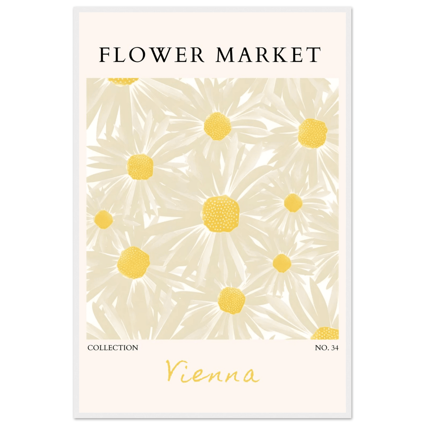 Flower Market Vienna Collection Framed Poster – Daisy Bloom Art Print | Ready-to-Hang Floral Decor - Vibrantwalls