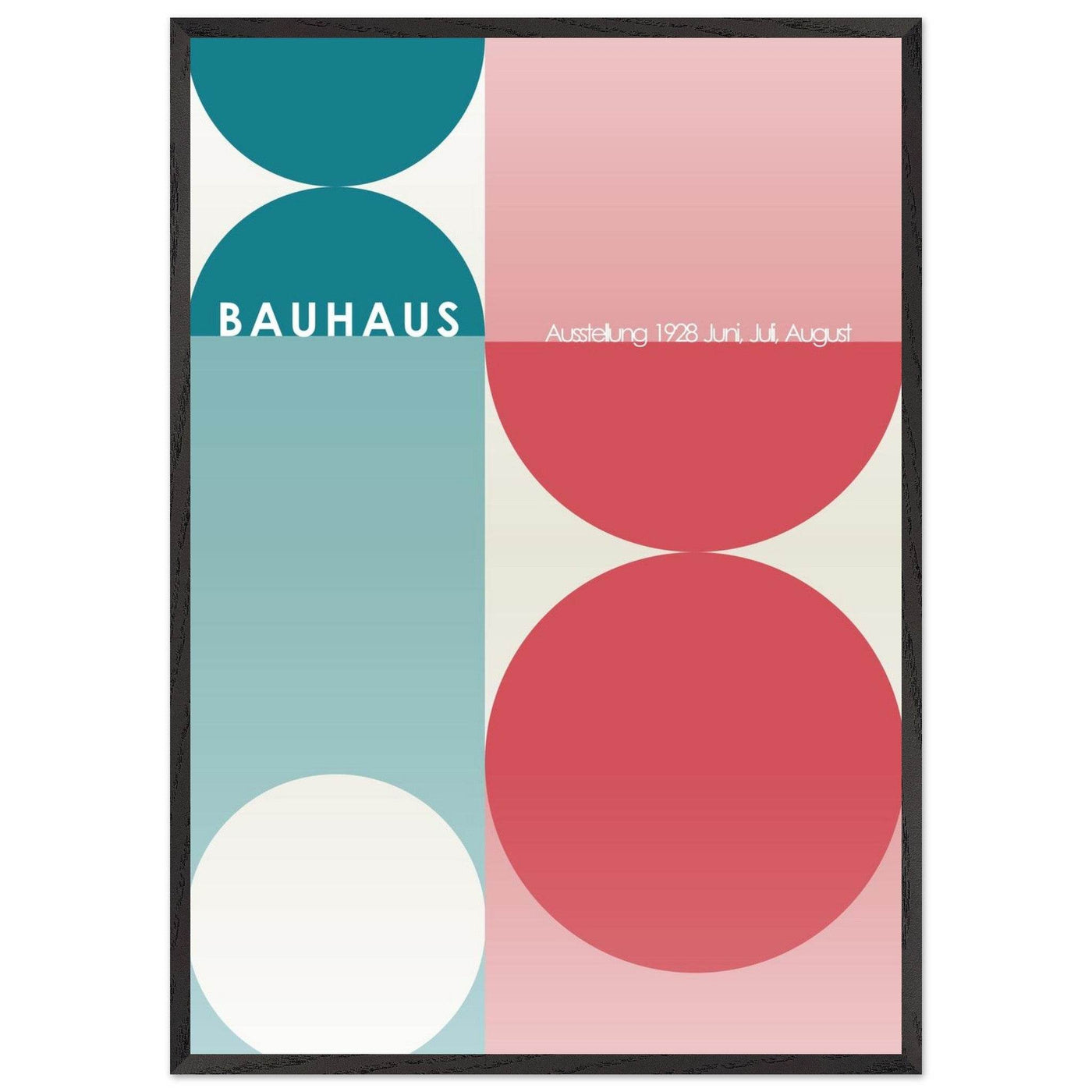 Bauhaus Retro Art Print in Teal and Coral for Unique Retro Decor - Vibrantwalls