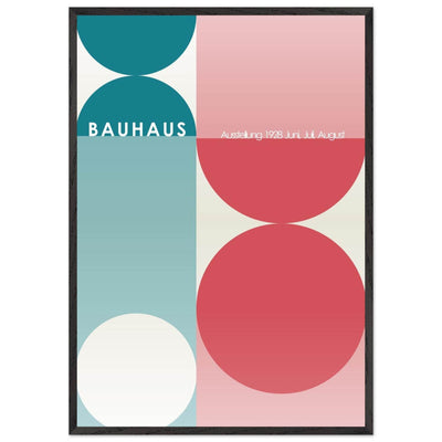 Bauhaus Retro Art Print in Teal and Coral for Unique Retro Decor - Vibrantwalls