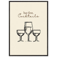 But First Cocktails Quote Wall Art - Vibrantwalls