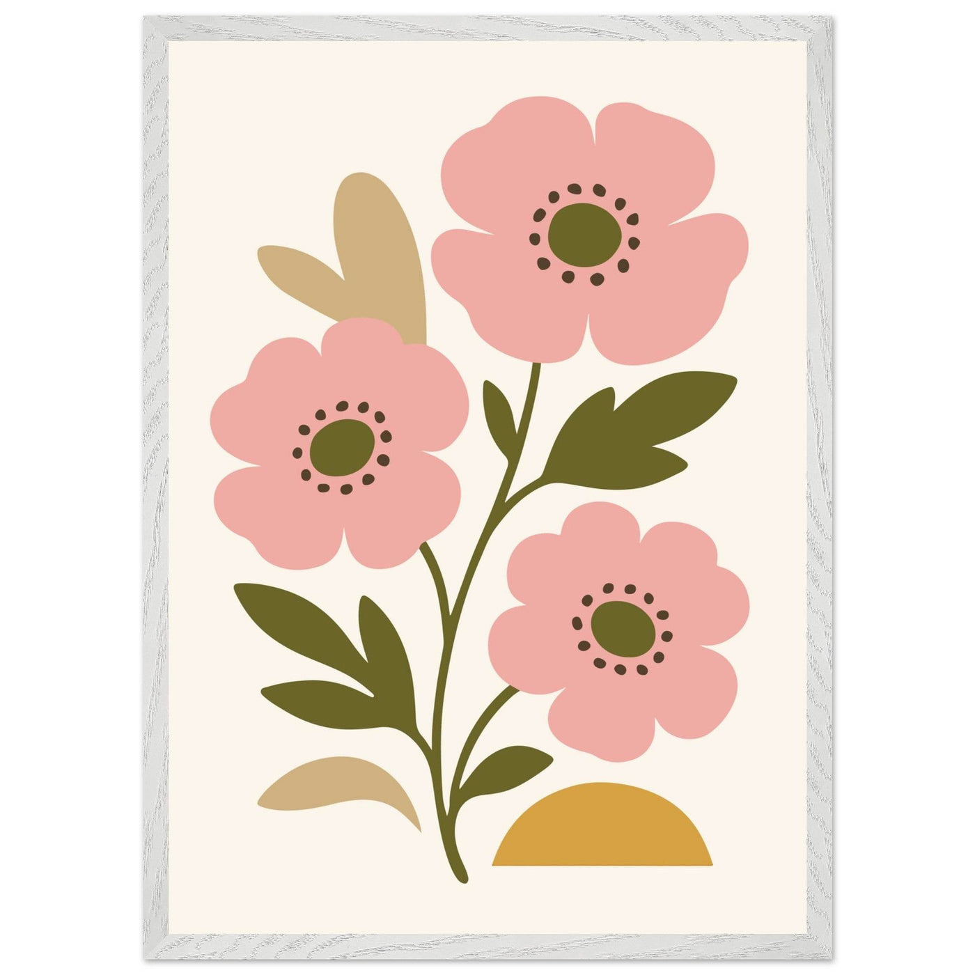 Abstract Floral Bloom - Minimalist Pink Flowers - Vibrantwalls