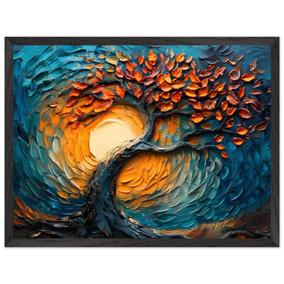 Palette Knife Tree of Life Framed - Vibrantwalls