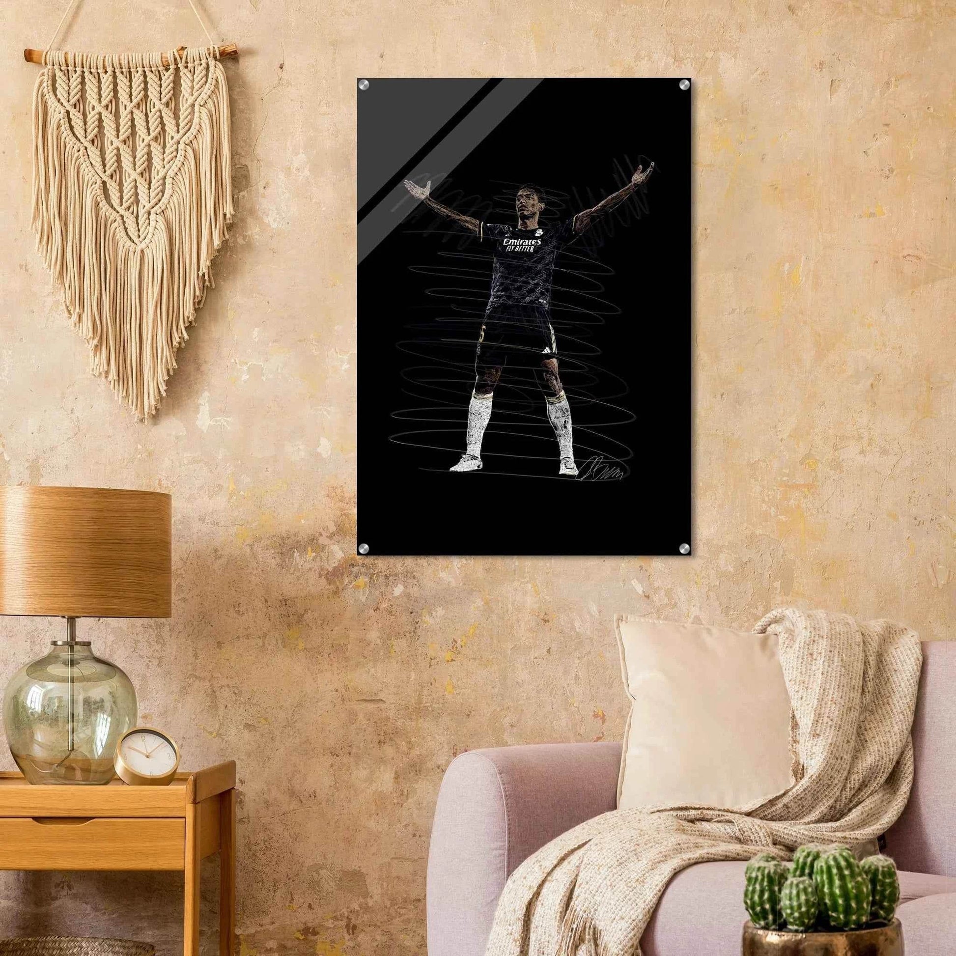 Football Legend Acrylic Print – Dynamic Sketch Art for Modern Sports Fans - Vibrantwalls