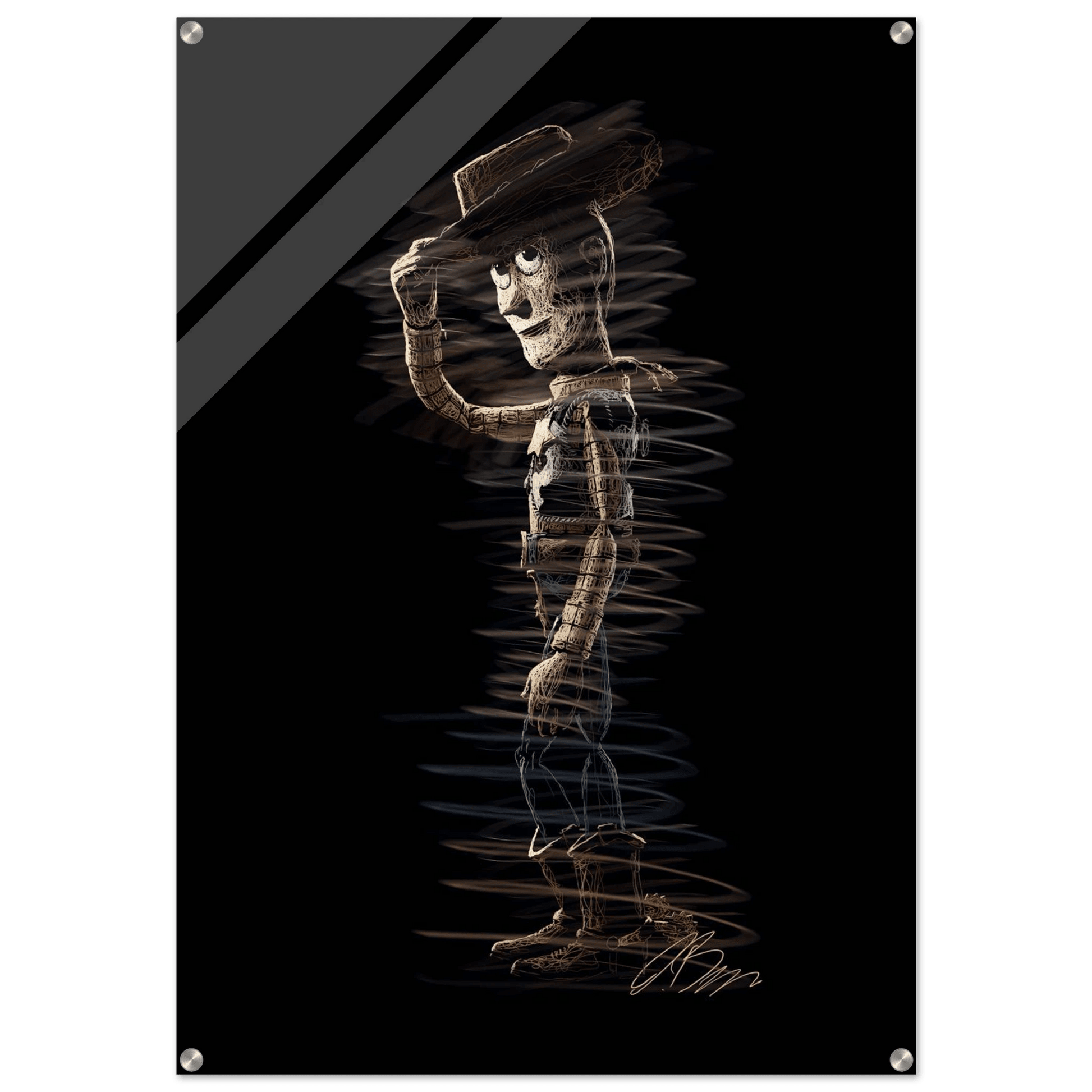 Abstract Woody 'Howdy' Acrylic Print – Dynamic, Whimsical, Modern Wall Art in Multiple Sizes - Vibrantwalls