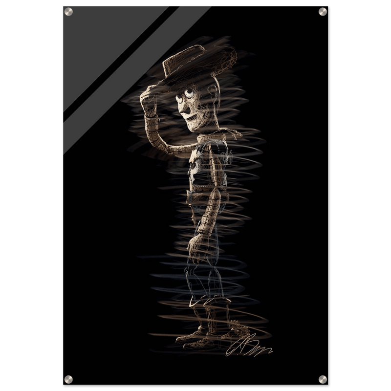 Abstract Woody 'Howdy' Acrylic Print – Dynamic, Whimsical, Modern Wall Art in Multiple Sizes - Vibrantwalls