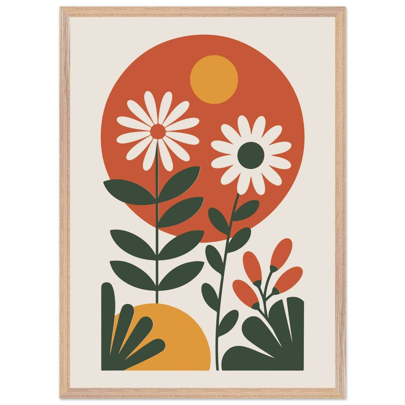 Abstract Floral Mid-Century - Vibrantwalls