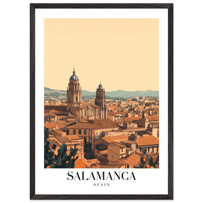 Salamanca Spain Framed Poster – Warm Hues Vintage Travel Wall Art with Wooden Frame - Vibrantwalls