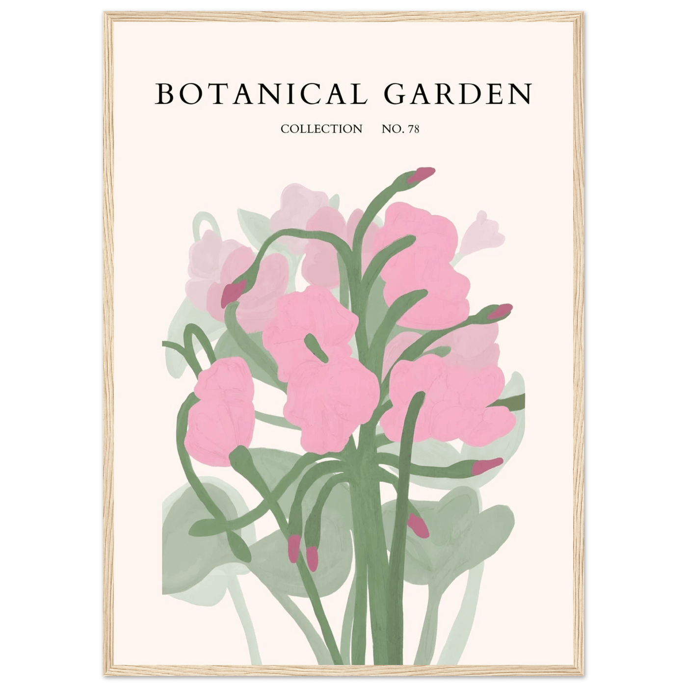 Botanical Garden Collection No. 78 Framed Poster – Blush Pink & Sage Green Floral Art Print | Ready-to-Hang - Vibrantwalls