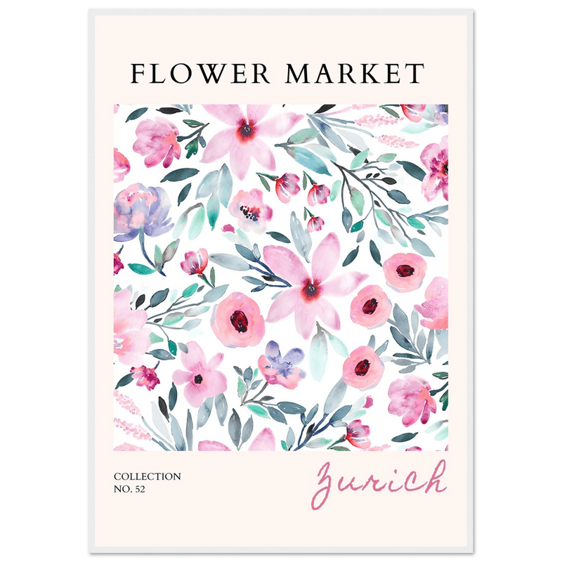 Zurich Watercolor Flowers Wall Art - Vibrantwalls