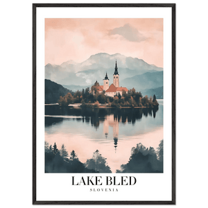 Lake Bled Slovenia Framed Poster – Serene Lakeside Wall Art with Wooden Frame - Vibrantwalls