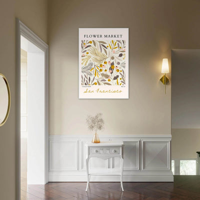 San Francisco Flower Market Collection Framed Poster – Botanical Golden Hues & Abstract Art Prints | Ready-to-Hang - Vibrantwalls
