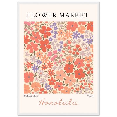 Flower Market Honolulu Framed Poster – Vibrant Floral Art Print | Ready-to-Hang Wall Decor - Vibrantwalls