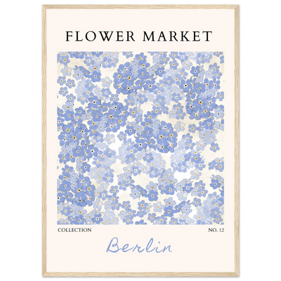 Forget-Me-Not Bloom Framed Poster – Gentle Blue Floral Art Print | Berlin Collection | Ready-to-Hang Wall Art - Vibrantwalls