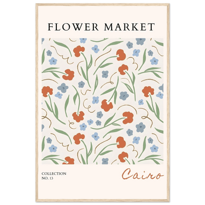 Flower Market Cairo Framed Poster – Abstract Floral Art Print | Earthy Tones & Ready-to-Hang Decor - Vibrantwalls