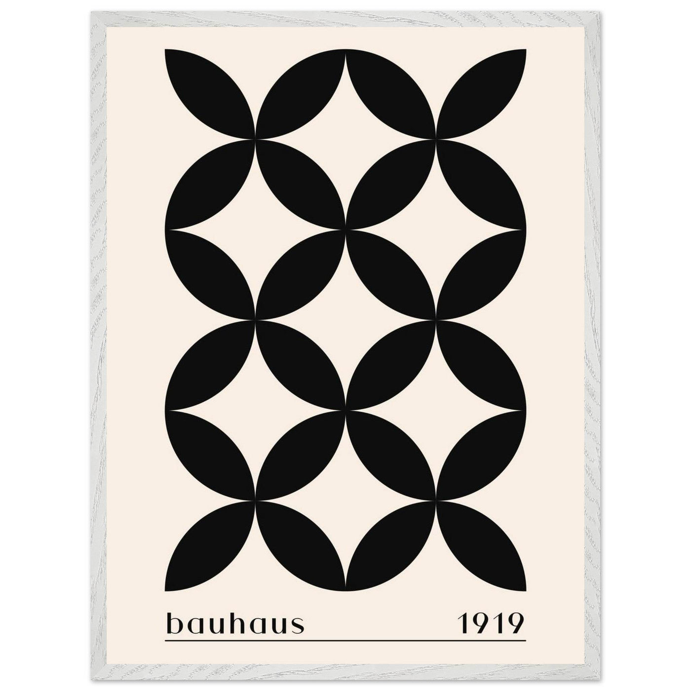 Bauhaus 1919 Black & Beige Circles - Vibrantwalls