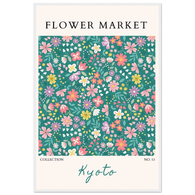 Kyoto Flower Market Framed Poster – Whimsical Floral Art Print for a Touch of Spring | Ready-to-Hang Decor - Vibrantwalls